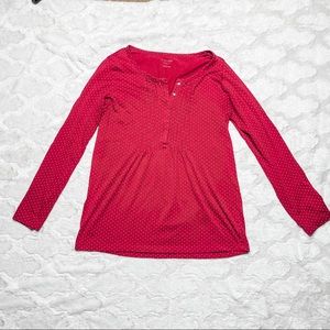 2 Pc Motherhood Maternity Red and White Maternity Pajamas S